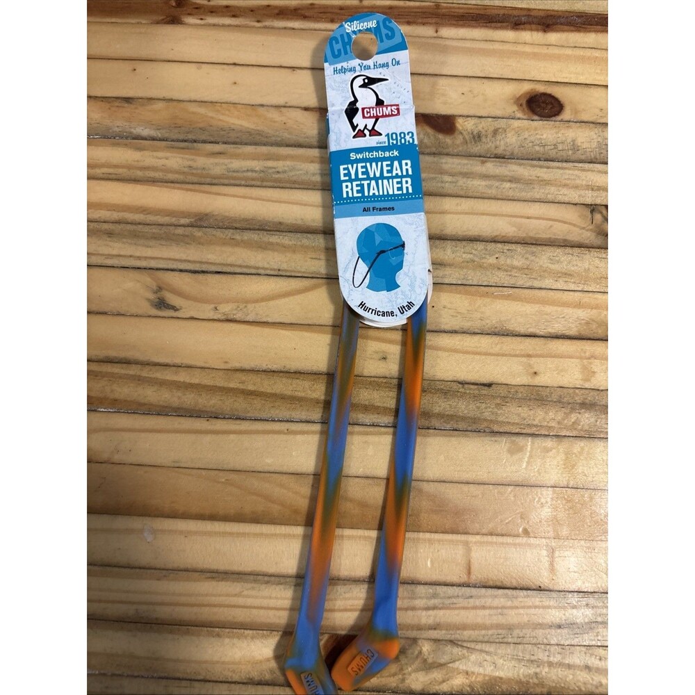 Chums Switchback Silicone Sunglasses Eyewear Retainer Blue Orange New Beach